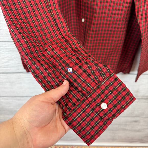 Izod Men's Red & Black Plaid Long Sleeve Button Up Shirt Size XXL - Picture 5 of 7